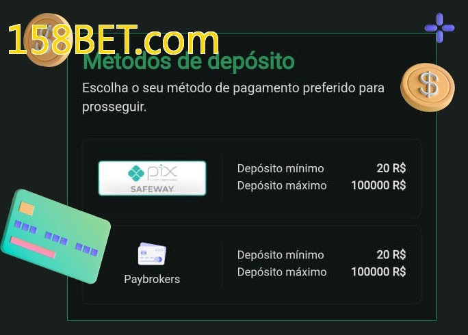 O cassino 158BET.combet oferece uma grande variedade de métodos de pagamento